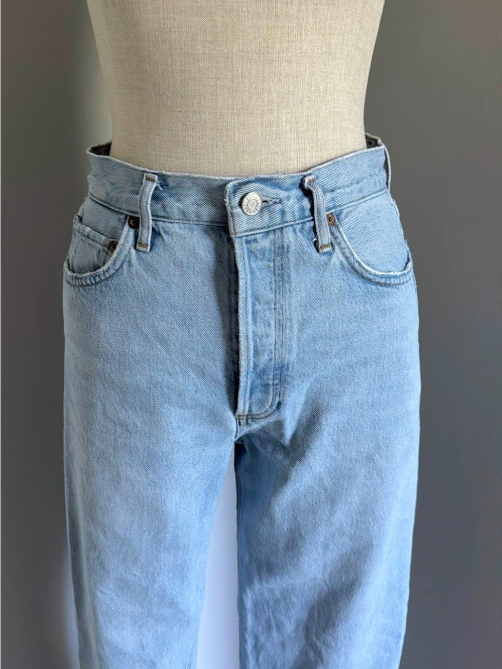 Agolde Light Blue Straight Jeans